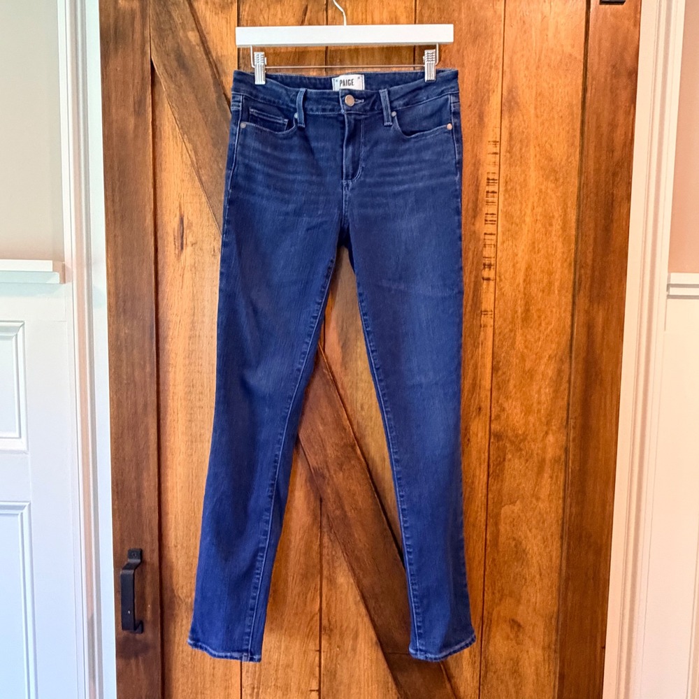 PAIGE Skyline Skinny Jeans Size 28 Dark Wash‎ Blue Denim Mid Rise